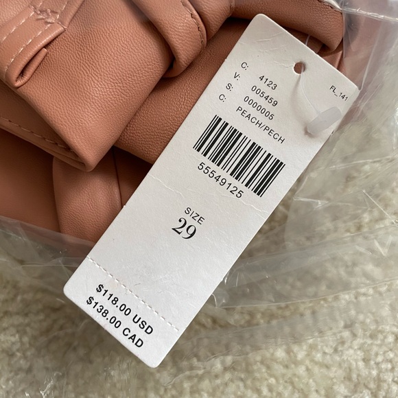 Anthropologie BlankNYC Peach Faux Leather Pants - Picture 5 of 5
